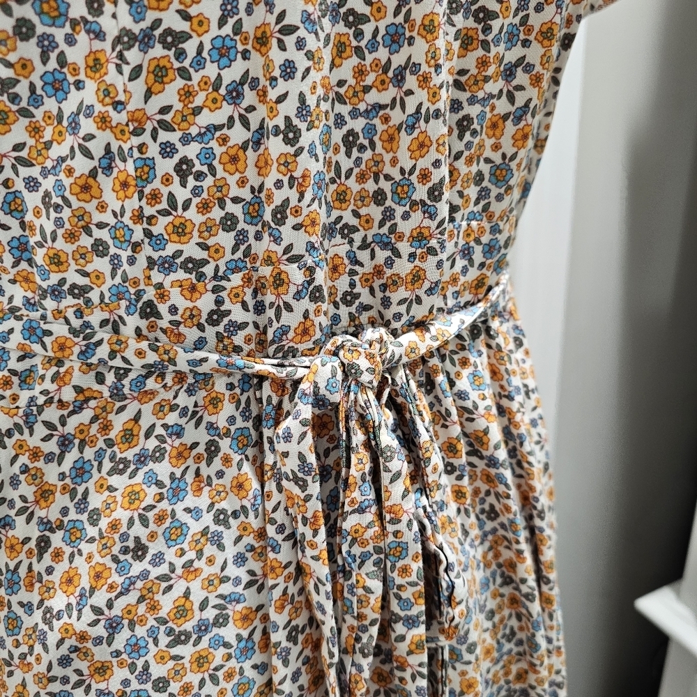ZESICA Summer Boho Floral Printed Wrap V-Neck Beach Party Flowy Size Small - Picture 5 of 16